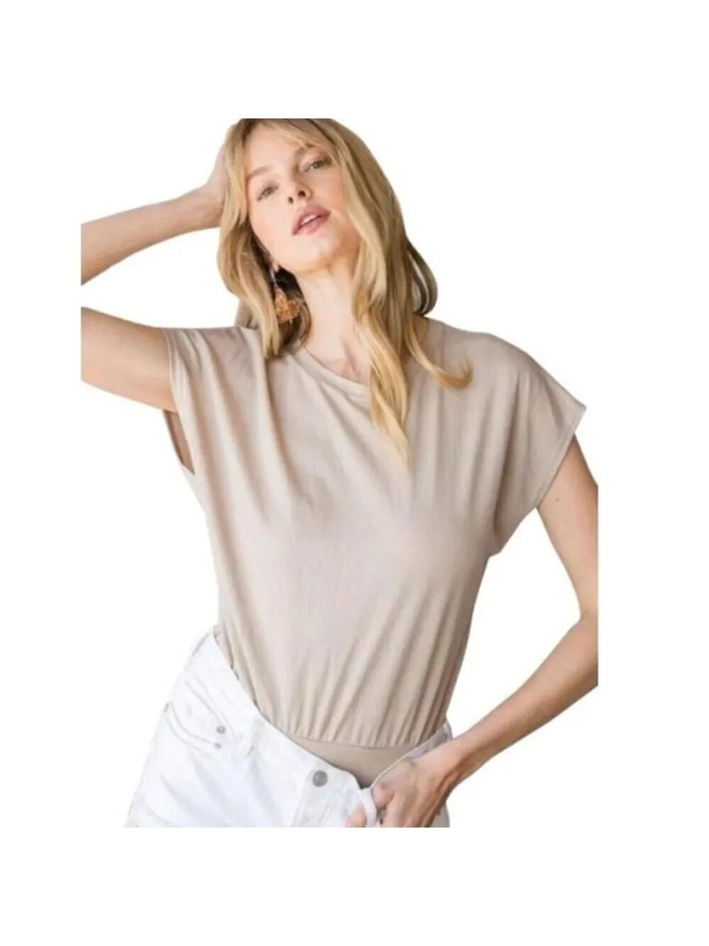 Daydreamer FP Cream Slouchy T-Shirt Bodysuit Small NWT